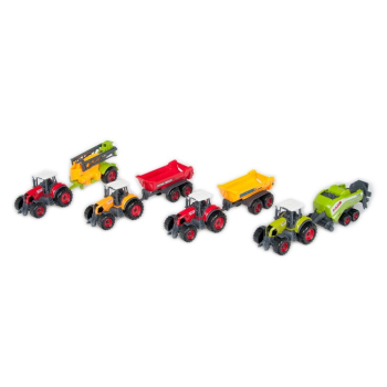 Traktor Metall mit Zubehör 22cm 4fach